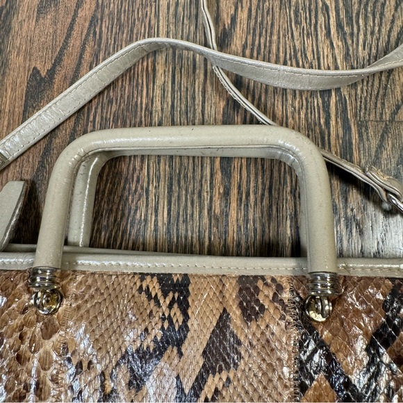 Vintage MARGOLM Italy 1970's Snakeskin Handbag Purse - Picture 2 of 11